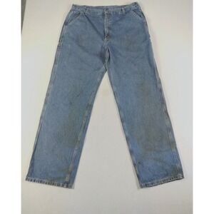 Carhartt Jeans Mens 40 Blue B13 Original Dungaree Fit Carpenter Work Denim Loose